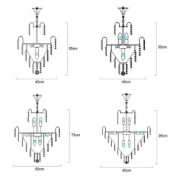 Lampadario conico moderno ed elegante in cristallo