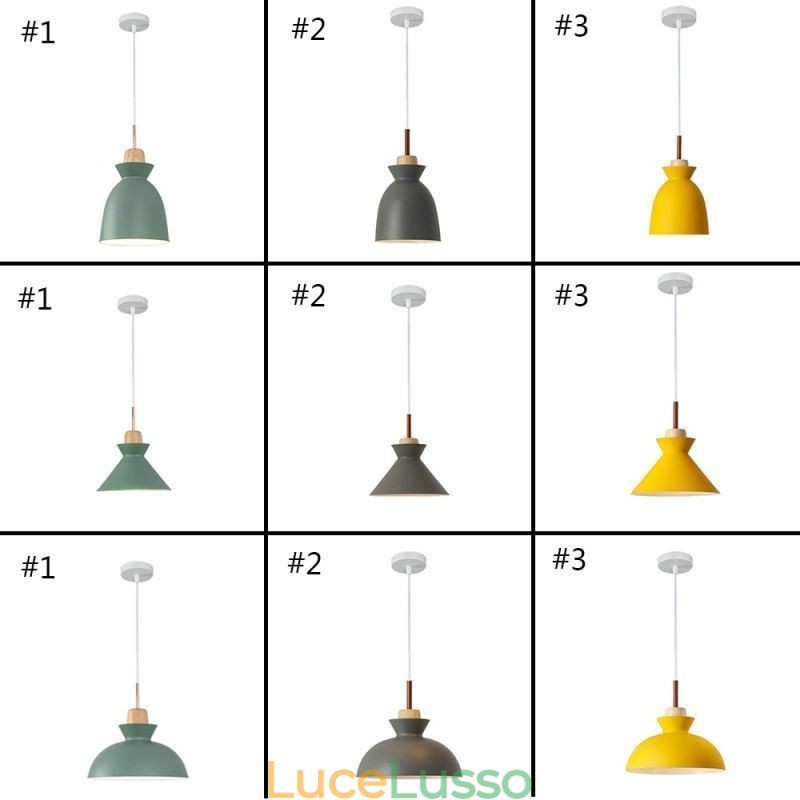 Lampada a sospensione Nordic Metal Dome Macaron Colors Lampada Luce