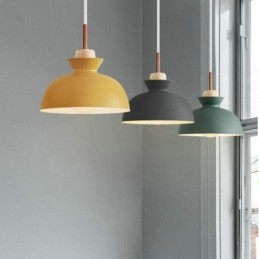 Lampada a sospensione Nordic Metal Dome Macaron Colors Lampada Luce