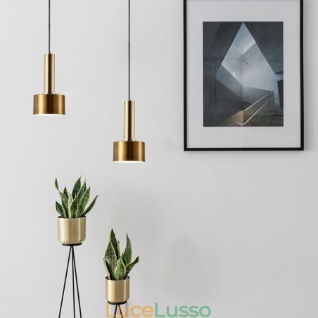 Lampada a sospensione moderna e semplice a forma di cilindro, in alluminio, illuminazione Lampada a sospensione moderna e semplice a forma di cilindro, in alluminio, illuminazione