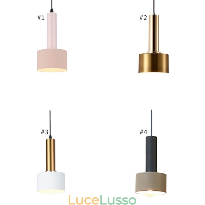 Lampada a sospensione moderna e semplice a forma di cilindro, in alluminio, illuminazione