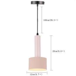 Lampada a sospensione moderna e semplice a forma di cilindro, in alluminio, illuminazione