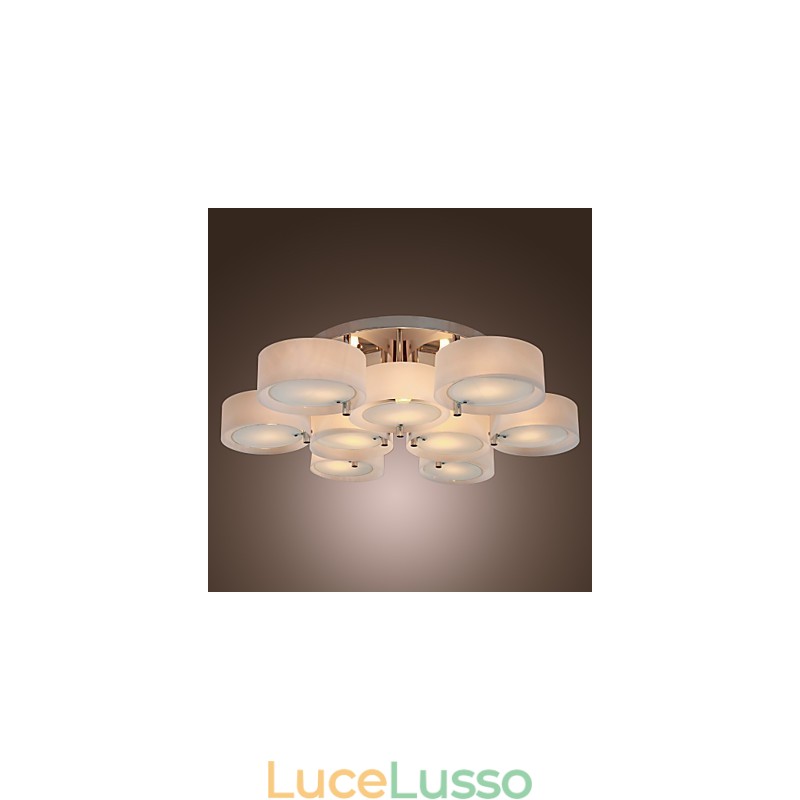 Lampadario moderno contemporaneo in metallo cromato a filo