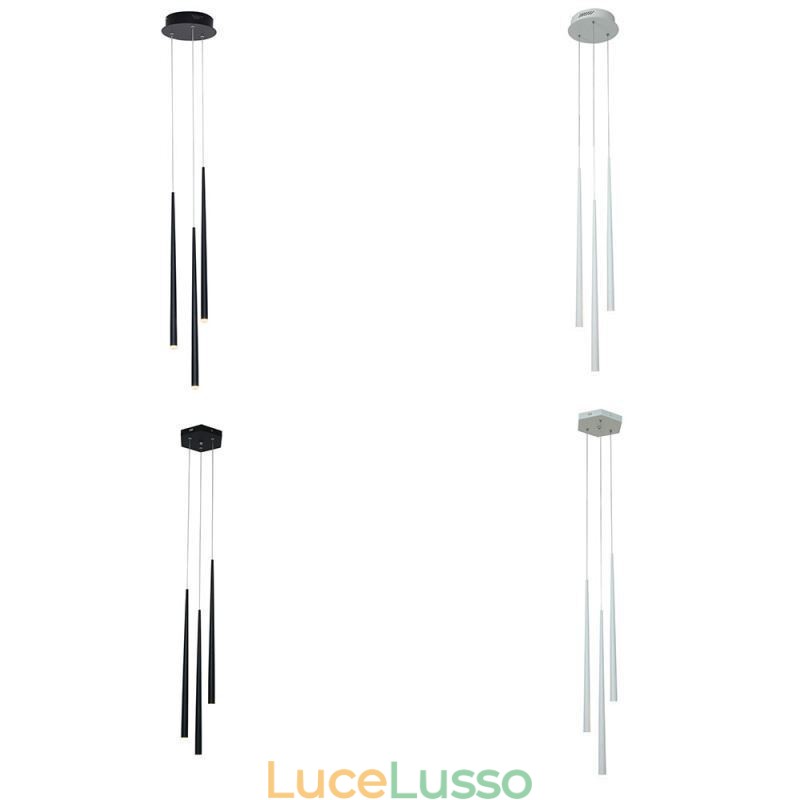 Lampada a sospensione moderna e semplice a forma di cilindro, illuminazione a pioggia di meteoriti