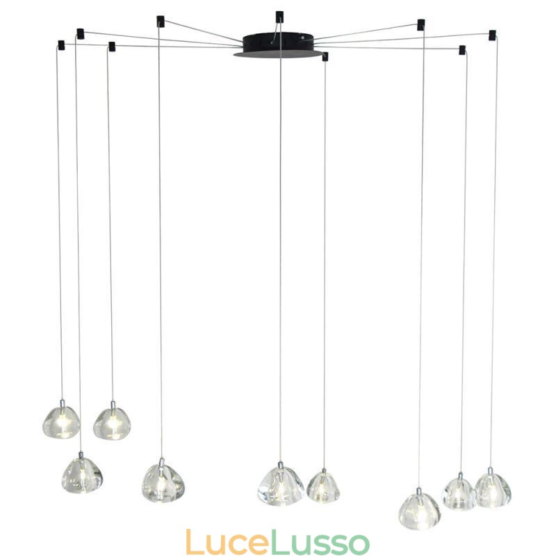Lampadario moderno in cristallo con luce a sospensione, lampada per illuminazione domestica