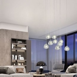 Lampadario moderno in cristallo con luce a sospensione, lampada per illuminazione domestica