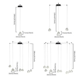 Lampadario moderno in cristallo con luce a sospensione, lampada per illuminazione domestica