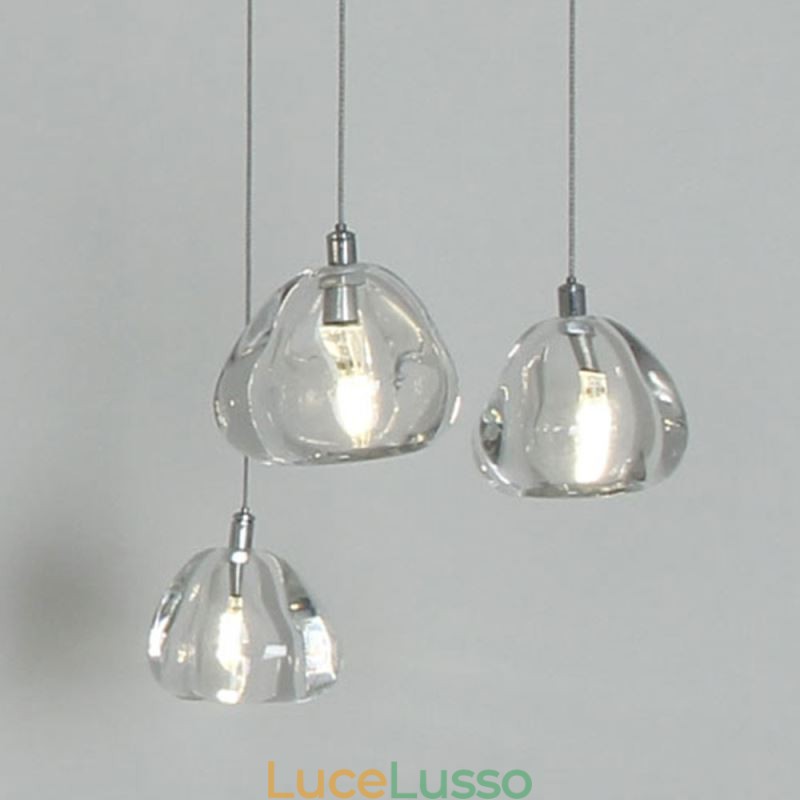 Lampadario moderno in cristallo con luce a sospensione, lampada per illuminazione domestica