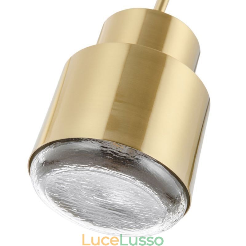 Lampada a sospensione in vetro postmoderno Lampada a cilindro dorato Luce di illuminazione brillante
