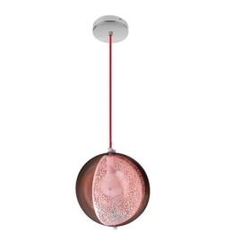 Lampada a sospensione moderna in oro rosa con paralume in vetro semicircolare, luce decorativa da caffè