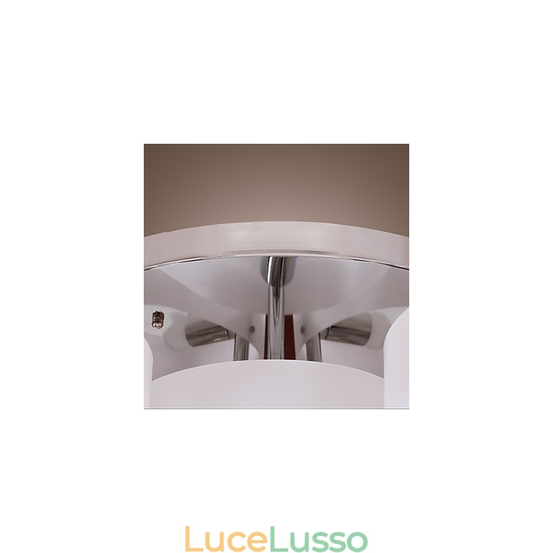 Lampadario moderno contemporaneo in metallo cromato a filo
