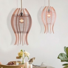 Lampada a sospensione fai da te a forma di pesce in legno nordico