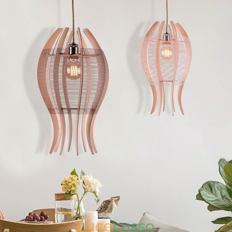 Lampada a sospensione fai da te a forma di pesce in legno nordico