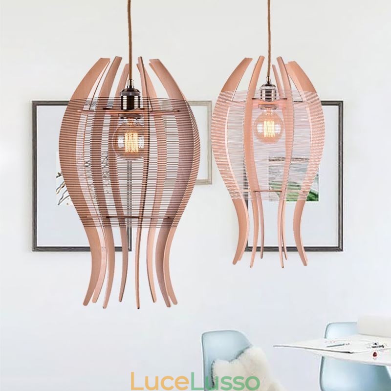 Lampada a sospensione fai da te a forma di pesce in legno nordico