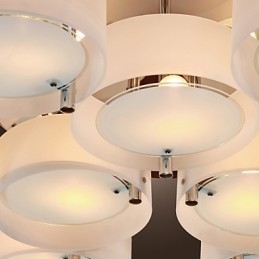Lampadario moderno contemporaneo in metallo cromato a filo