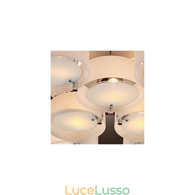 Lampadario moderno contemporaneo in metallo cromato a filo