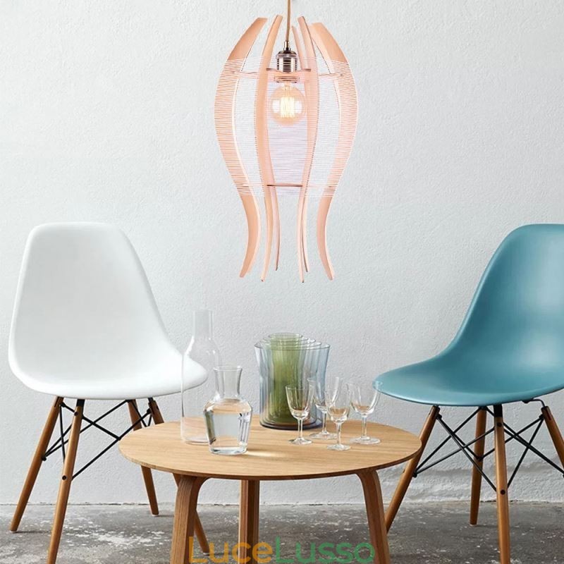 Lampada a sospensione fai da te a forma di pesce in legno nordico