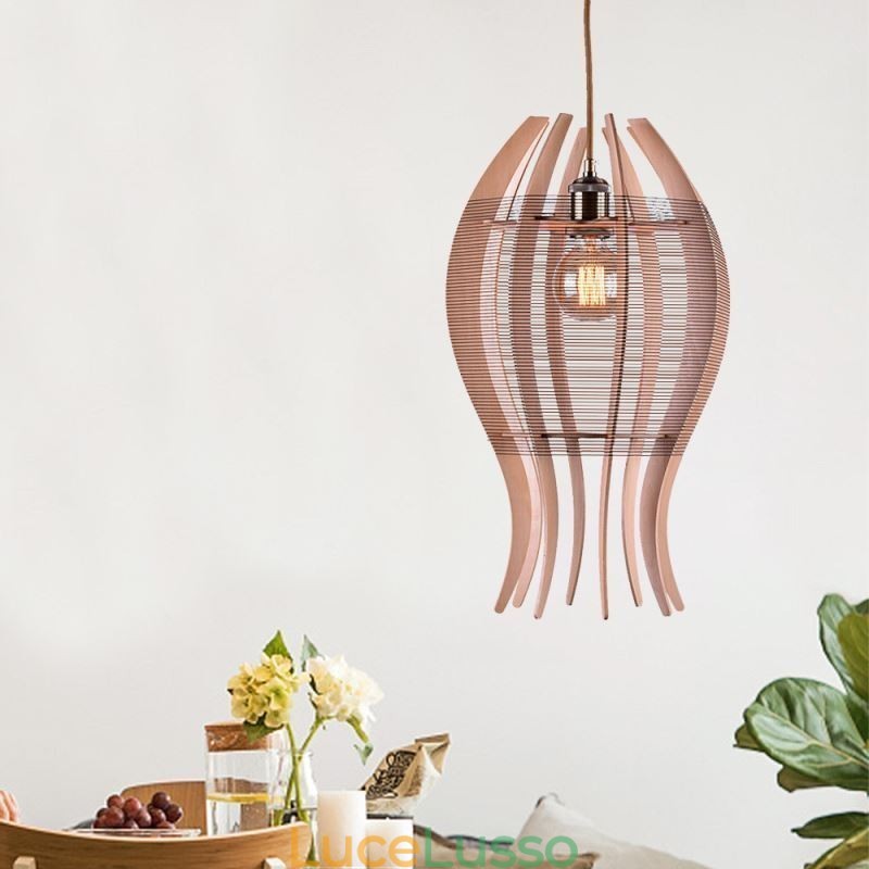 Lampada a sospensione fai da te a forma di pesce in legno nordico