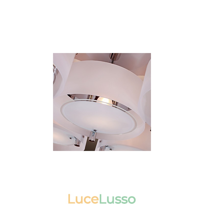 Lampadario moderno contemporaneo in metallo cromato a filo