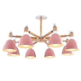 Lampada a sospensione in legno creativo con macaron nordico