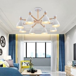 Lampada a sospensione in legno creativo con macaron nordico