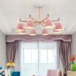 Lampada a sospensione in legno creativo con macaron nordico