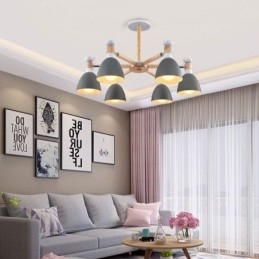 Lampada a sospensione in legno creativo con macaron nordico