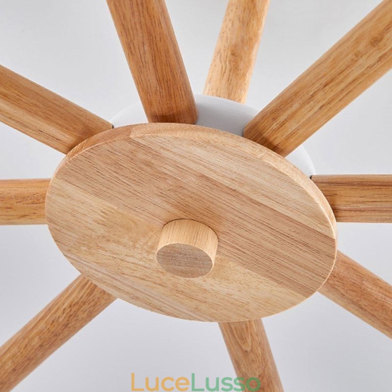 Lampada a sospensione in legno creativo con macaron nordico