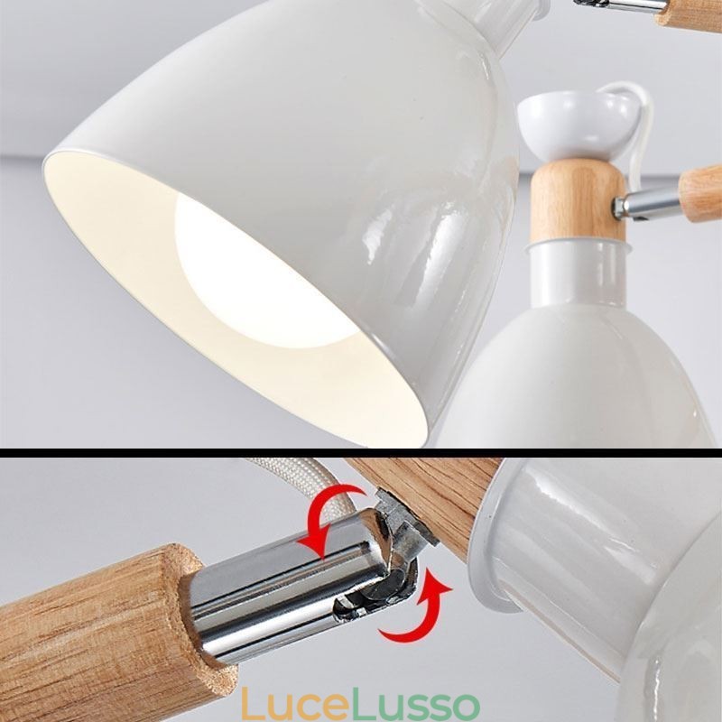 Lampada a sospensione in legno creativo con macaron nordico