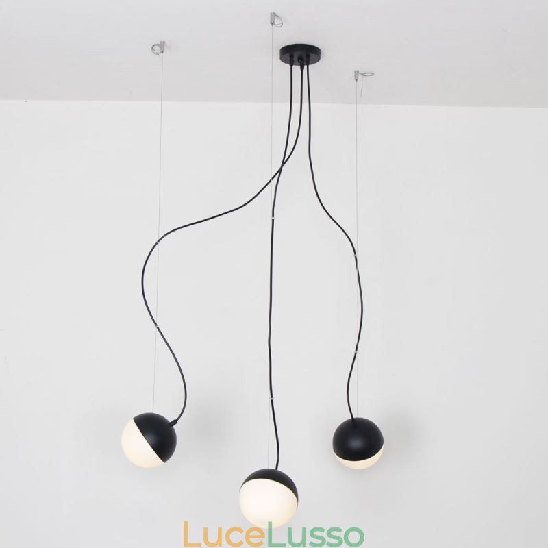 Lampada a sospensione a grappolo di sfere nordiche, moderna, creativa, forma rotonda, illuminazione