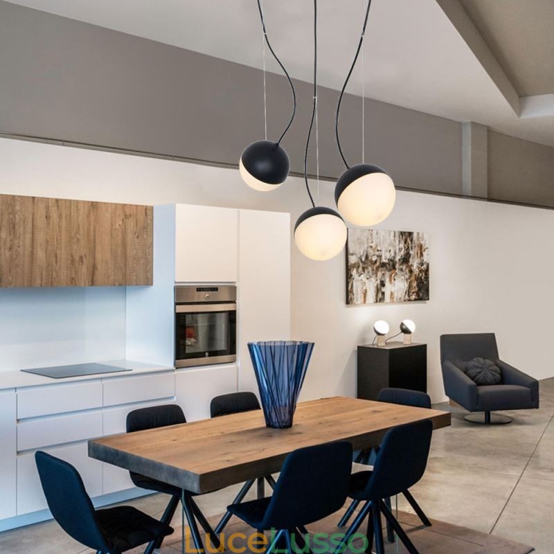 Lampada a sospensione a grappolo di sfere nordiche, moderna, creativa, forma rotonda, illuminazione