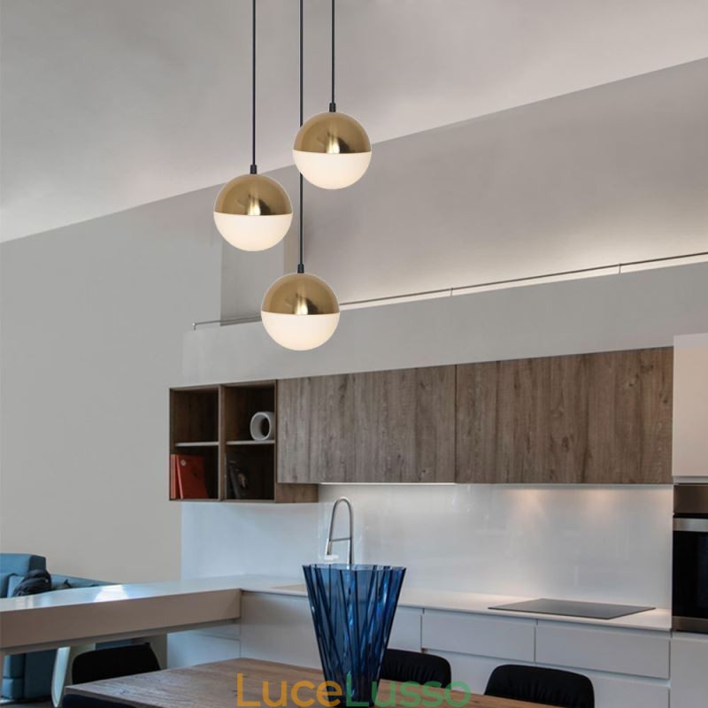 Lampada a sospensione a grappolo di sfere nordiche, moderna, creativa, forma rotonda, illuminazione