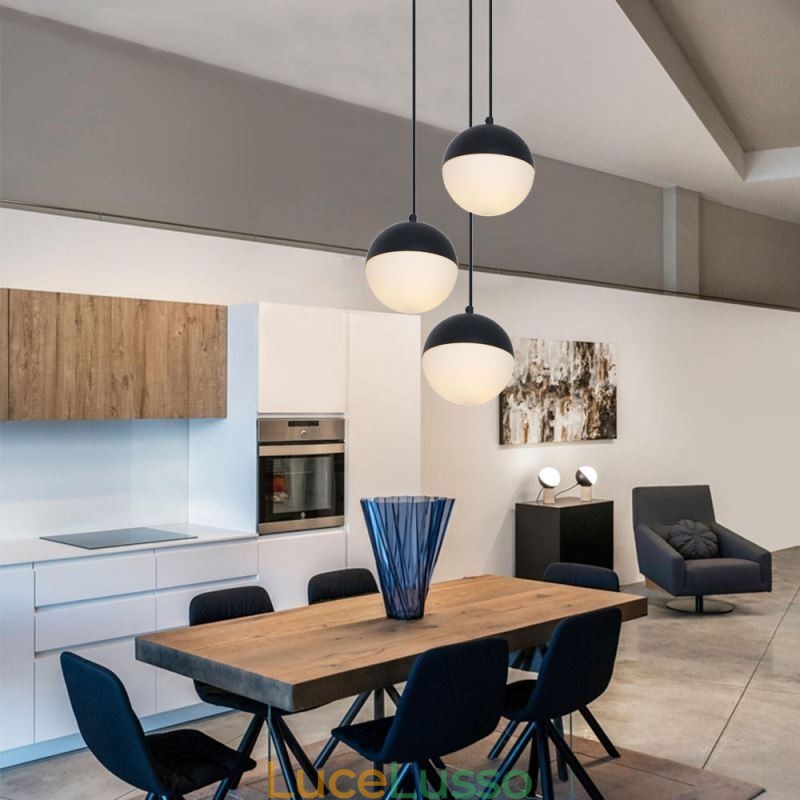 Lampada a sospensione a grappolo di sfere nordiche, moderna, creativa, forma rotonda, illuminazione