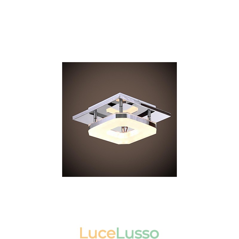 Plafoniera in acrilico a 1 luce moderna in acrilico galvanizzato in acciaio inossidabile