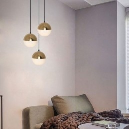 Lampada a sospensione a grappolo di sfere nordiche, moderna, creativa, forma rotonda, illuminazione