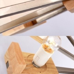 Lampadario con paralume in vetro e lampada a sospensione in legno nordico