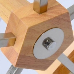 Lampadario con paralume in vetro e lampada a sospensione in legno nordico