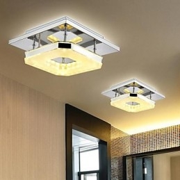 Plafoniera in acrilico a 1 luce moderna in acrilico galvanizzato in acciaio inossidabile