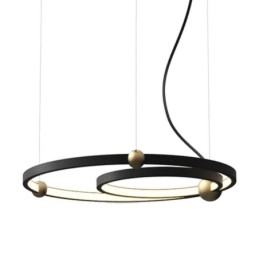 Lampada a sospensione Circle nera 2 anelli