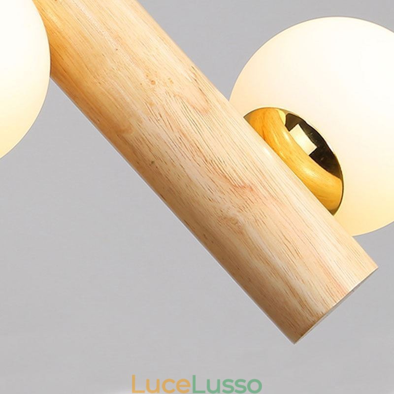 Lampada a sospensione in legno Magic Bean Cluster Lampada da soffitto Isola
