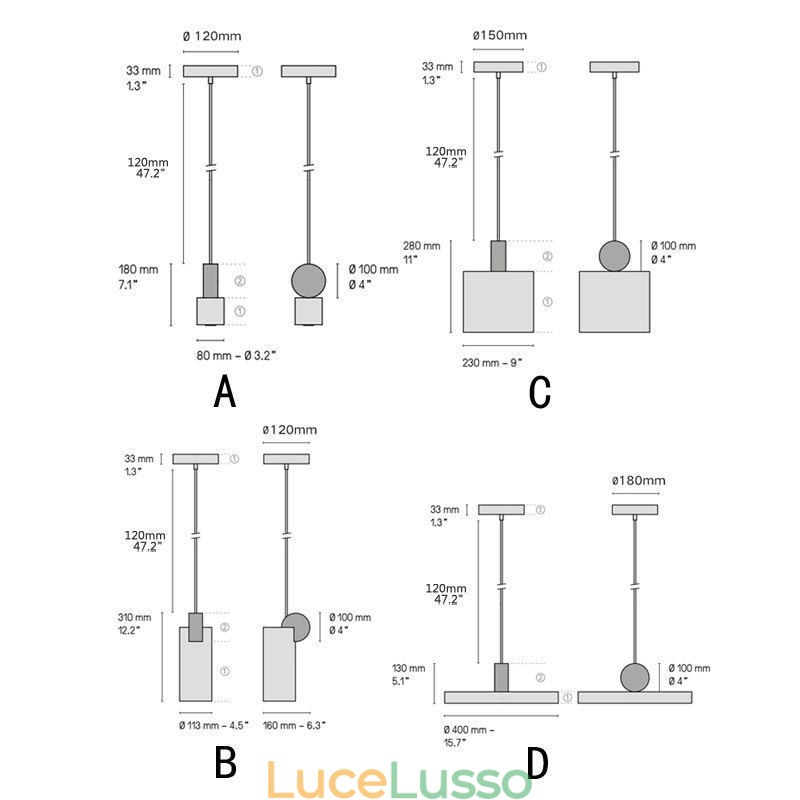 Lampada a sospensione moderna Lampada acrilica nordica Illuminazione geometrica Luce