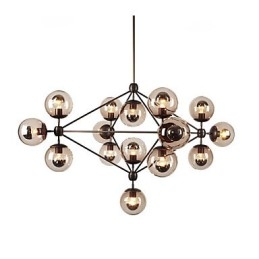 Lampadario 15 luci sfera di vetro luci retrò esterno garage metallo