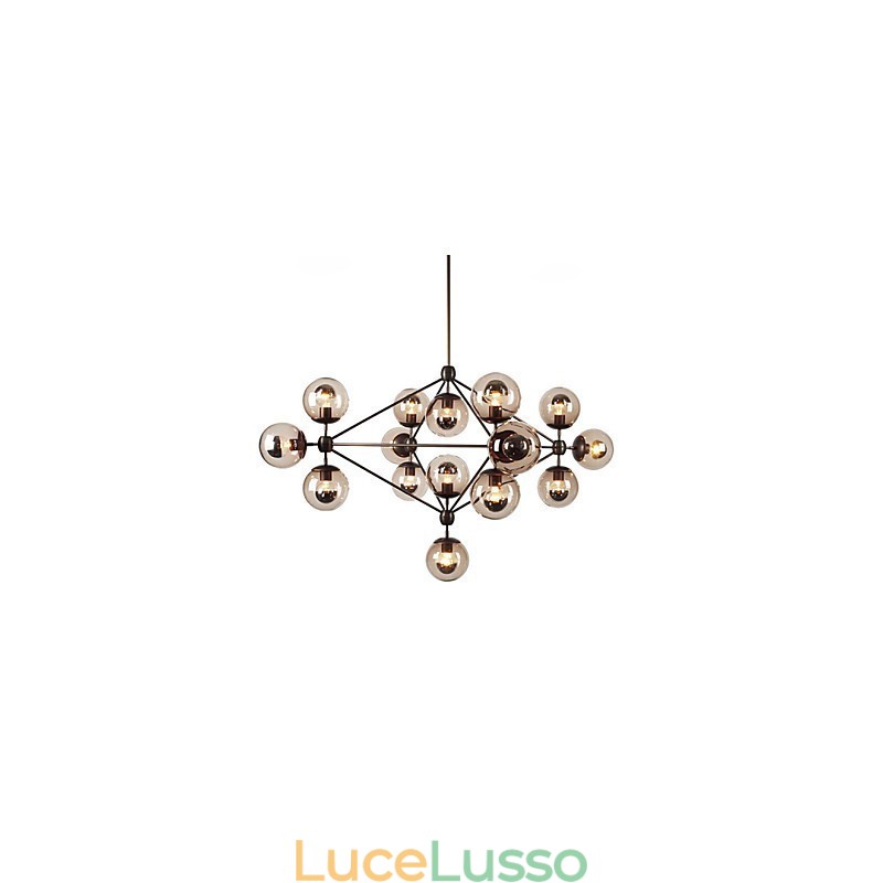 Lampadario 15 luci sfera di vetro luci retrò esterno garage metallo