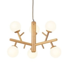 Lampada a sospensione in legno creativa nordica