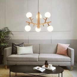 Lampada a sospensione in legno creativa nordica