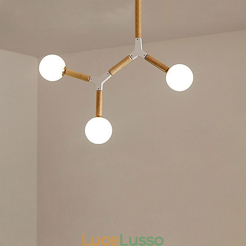 Lampada a sospensione Nordic Magic Bean Illuminazione creativa in legno