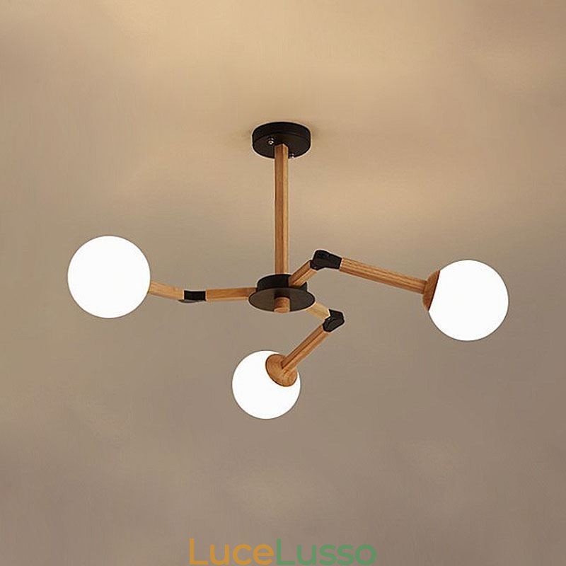 Lampada a sospensione Nordic Magic Bean Lampada creativa in legno