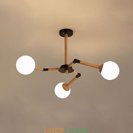 Lampada a sospensione Nordic Magic Bean Lampada creativa in legno Lampada a sospensione Nordic Magic Bean Lampada creativa in legno