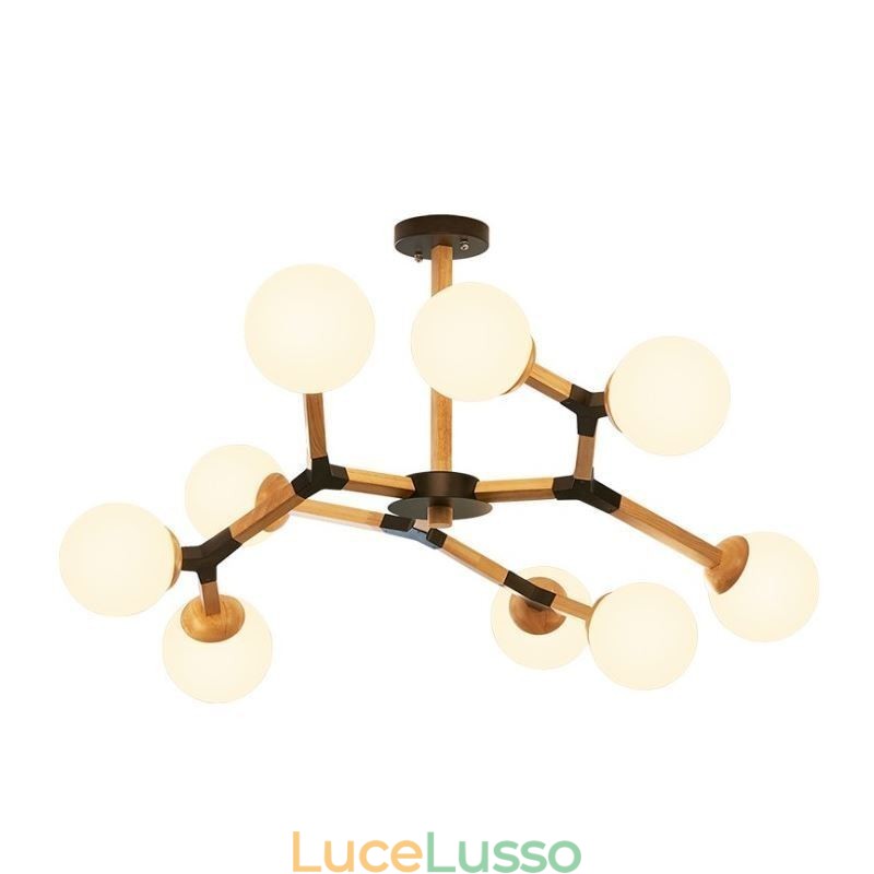Lampada a sospensione Nordic Magic Bean Lampada creativa in legno