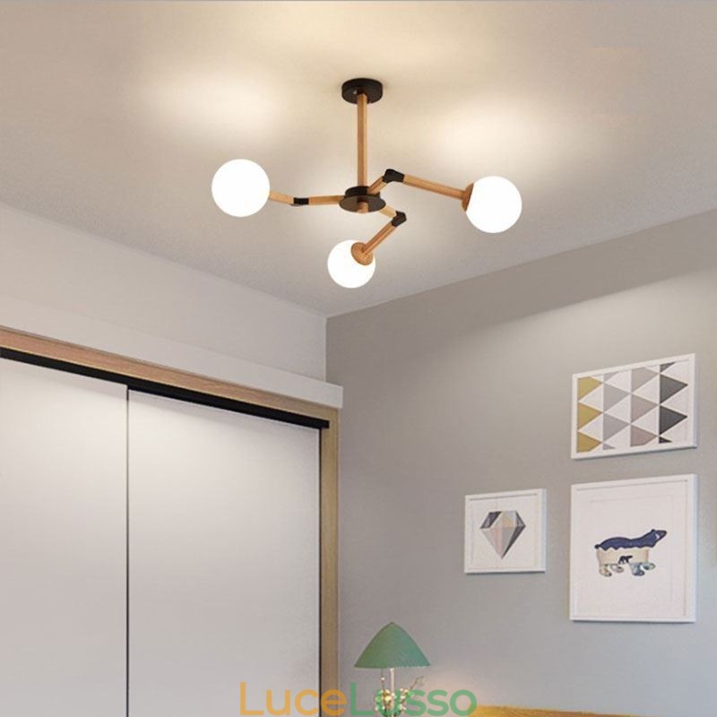 Lampada a sospensione Nordic Magic Bean Lampada creativa in legno
